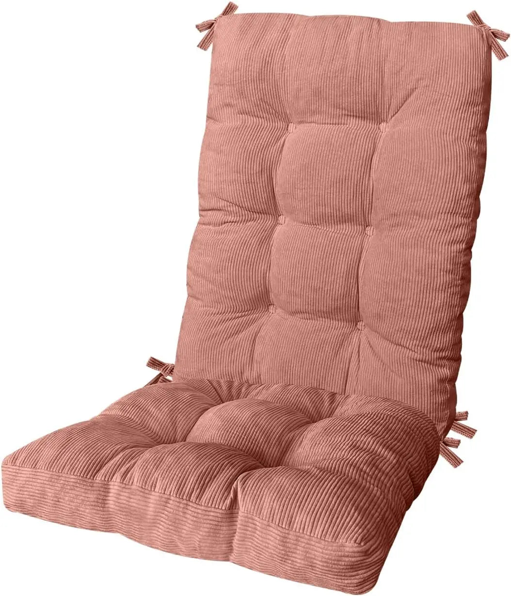 Custom Tufted Rocking Chair Cushion – Non-Slip Corduroy Seat Pad with Ties, Comfortable Indoor Rocking Chair Cushion Set