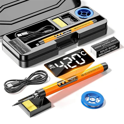 USB Type-C Mini Soldering Iron Set – 5V 8W Electric Soldering Tool with Digital Display & Adjustable Temperature