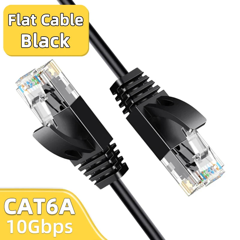 Ultra Slim Cat6A Ethernet Cable – 10Gbps 550MHz UTP LAN Patch Cable for Router & Modem
