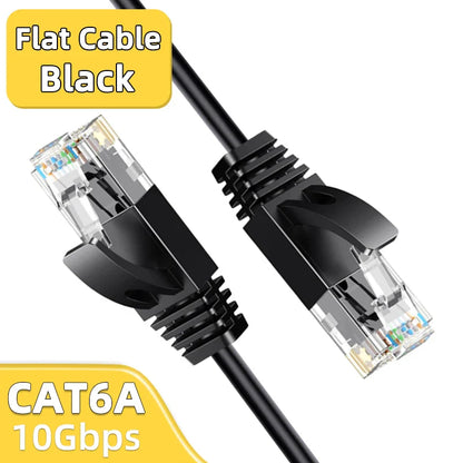Ultra Slim Cat6A Ethernet Cable – 10Gbps 550MHz UTP LAN Patch Cable for Router & Modem