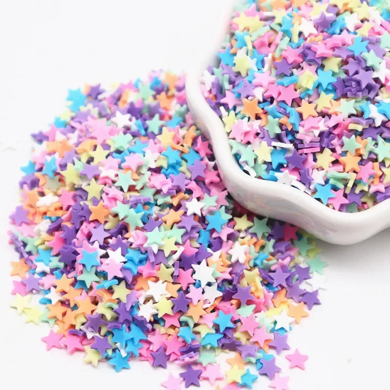 Boxi Polymer Clay Sprinkles - Star, Flower & Fruit Slice DIY Nail Art Accessories