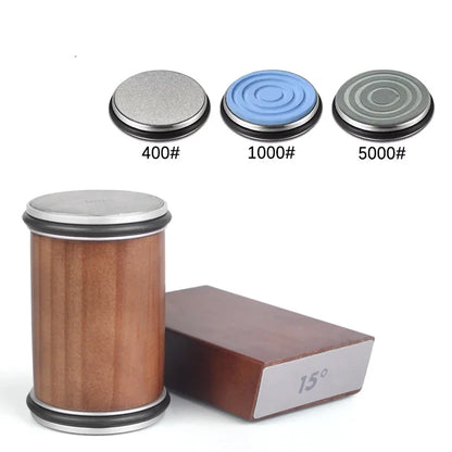 Rolling Diamond Knife Sharpener with Magnetic Holder – 15° & 20° Angle Roller Kitchen Sharpening Stone Kit