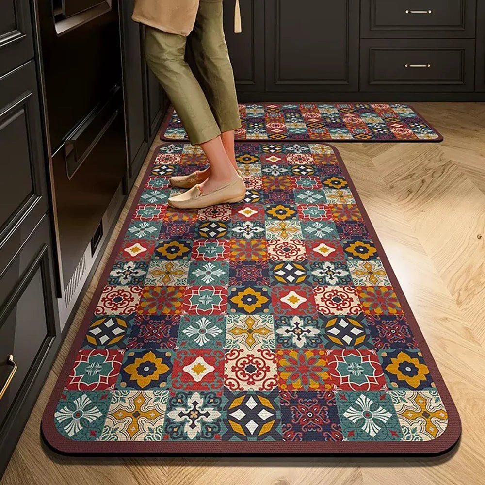 Absorbent Non-Slip Kitchen Mat – Printed Area Rug for Hallway, Living Room, Bedroom & Entrance