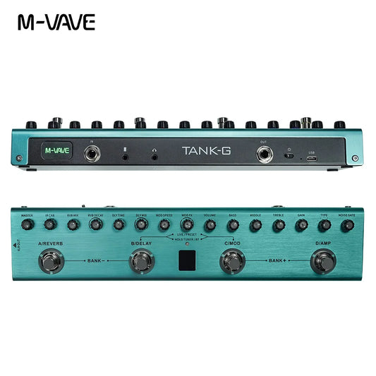 M-VAVE Tank-G Guitar Multi-Effects Pedal – Rechargeable with 36 Presets, 9 Preamp Slots, 8 IR Cab Slots & Modulation/Delay/Reverb Effects