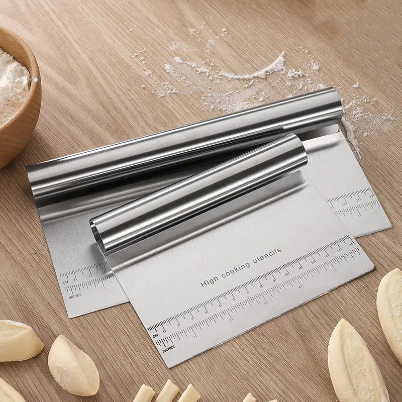 Stainless Steel Dough Chopper - Versatile Bench Scraper and Pastry Cutter