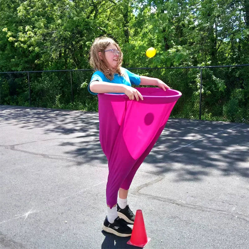 Giant Outdoor Yard Game Set — Kid, Adult & Granny Pants Marker Cones with Sensory Tossing Ball for Family Reunions and Field Games