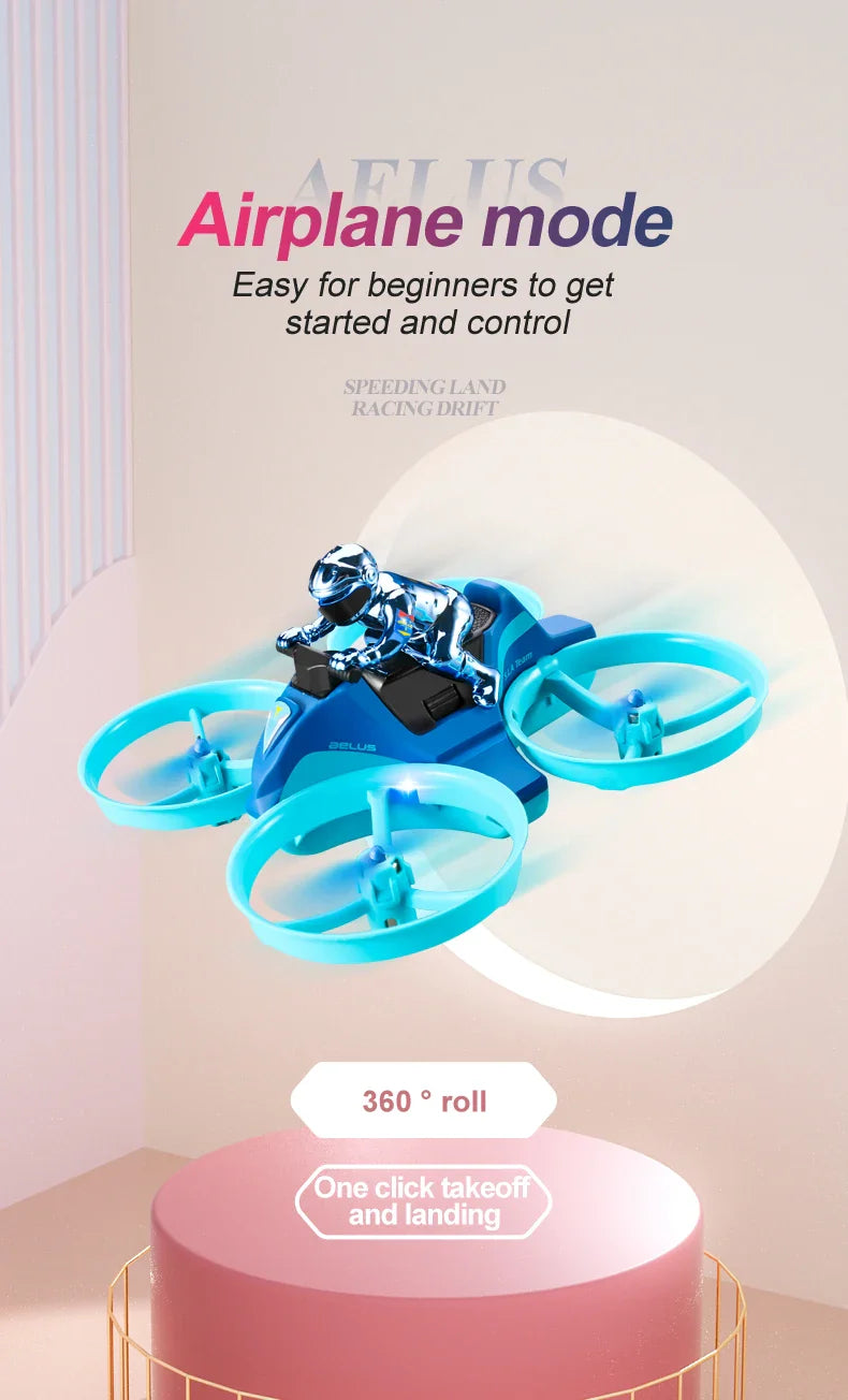 4DRC Mini RC Drone – 3-in-1 Sea, Land & Air Quadcopter with Altitude Hold, Headless Mode & 2.4G Remote Control Helicopter Toy