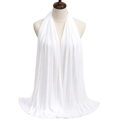 Women's Modal Cotton Jersey Hijab - Soft Solid Color Muslim Headscarf for Ramadan & Everyday Wear