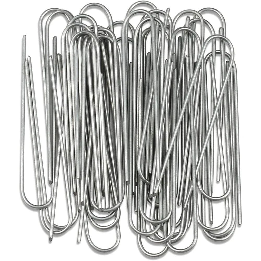 U-Type Heavy Duty Garden Staples – Galvanized Fence Sod Pins & Landscape Ground Stakes for Lawn, Barrier & Garden Fixing Nails