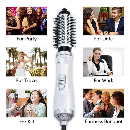Negative Ionic 3-in-1 Hair Dryer Brush – Hot Air Straightening Comb & Curling Iron Multifunctional Styling Tool