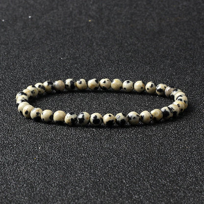 4mm Natural Stone Bead Stretch Bracelet for Men & Women – Agate Lava Handmade Reiki Crystal Jewelry