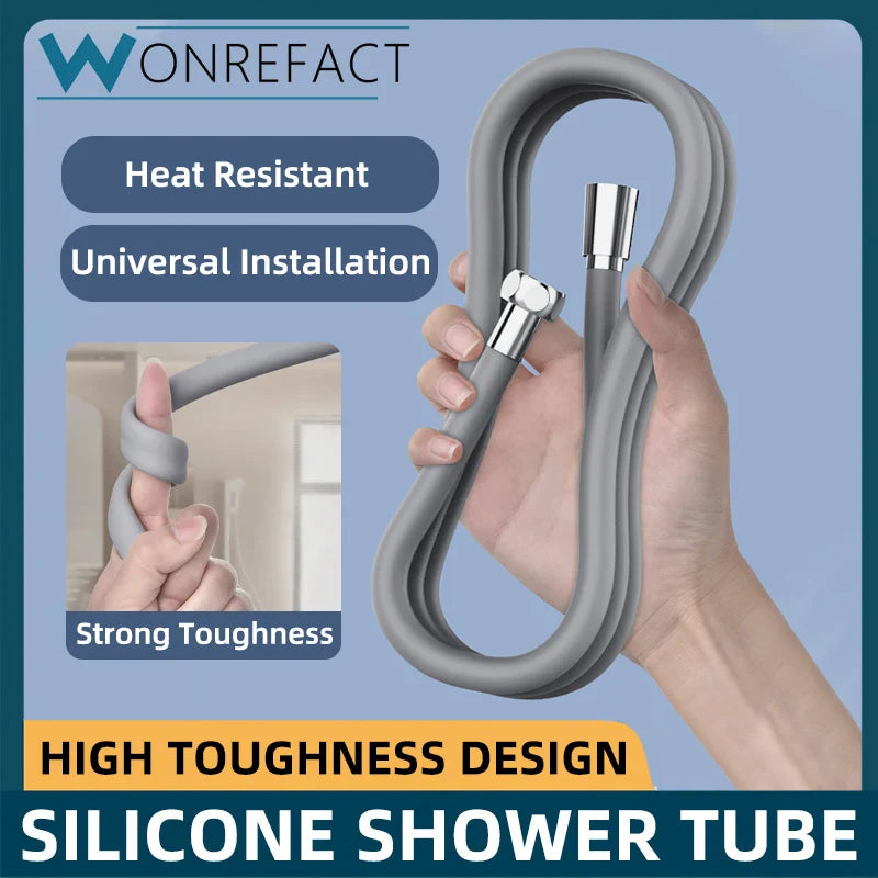 Bathroom Silicone Shower Hose — Flexible, Anti-Kink, Explosion-Proof High-Toughness Shower Tube