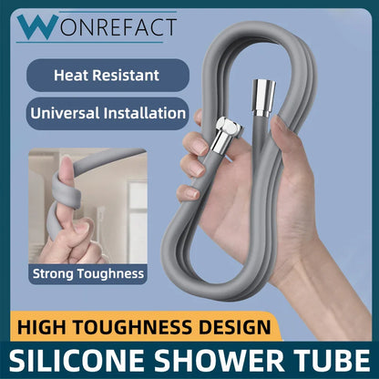 Bathroom Silicone Shower Hose — Flexible, Anti-Kink, Explosion-Proof High-Toughness Shower Tube