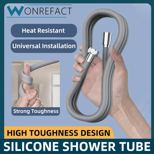 Bathroom Silicone Shower Hose — Flexible, Anti-Kink, Explosion-Proof High-Toughness Shower Tube