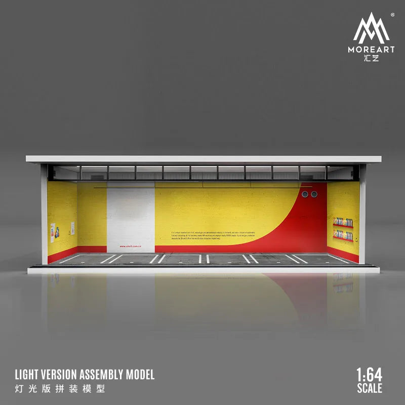 More Art 1:64 Diorama – 3D Car Assembly Lighting Model & Miniature Parking Lot Scene Props