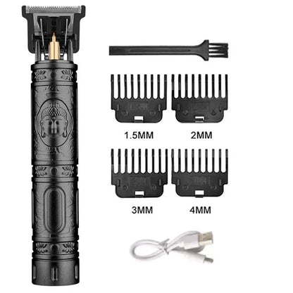 Vintage T9 Professional Electric Hair Clipper & Beard Trimmer – USB Rechargeable Portable Grooming Shaver for Men’s Hair Care & Styling Tool