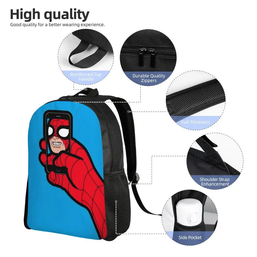 Custom Spider-Man Web Backpack – Water-Resistant School & College Bag for Men and Women