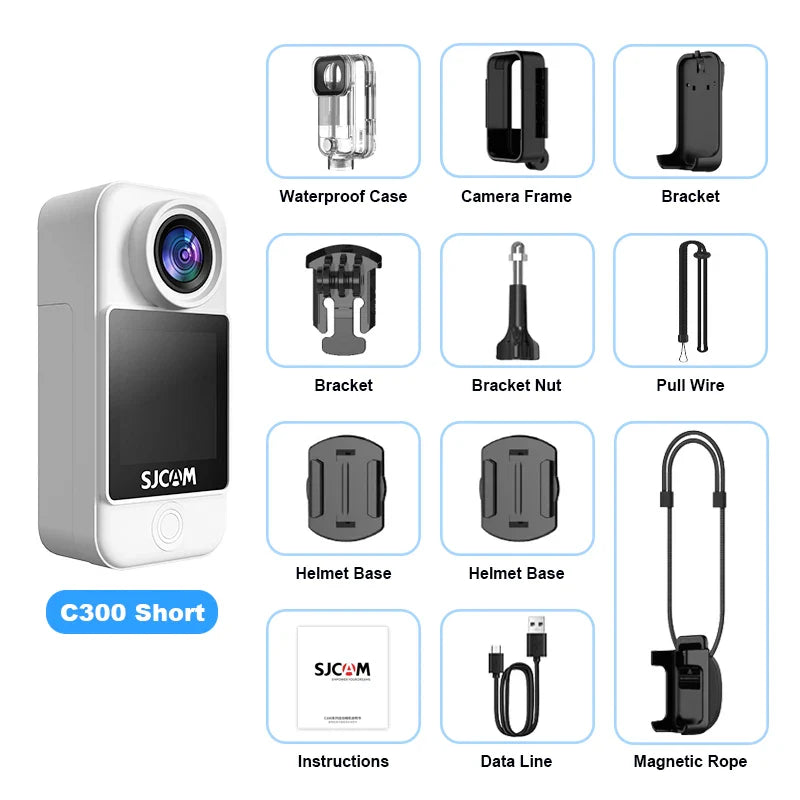 SJCAM C300 Pocket Action Camera 4K FHD – 30M Waterproof Sport Cam with 5G WiFi & Long Battery Life
