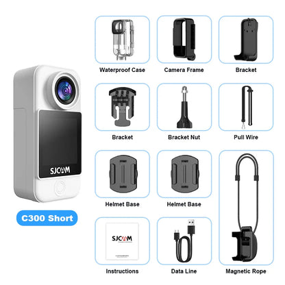 SJCAM C300 Pocket Action Camera 4K FHD – 30M Waterproof Sport Cam with 5G WiFi & Long Battery Life