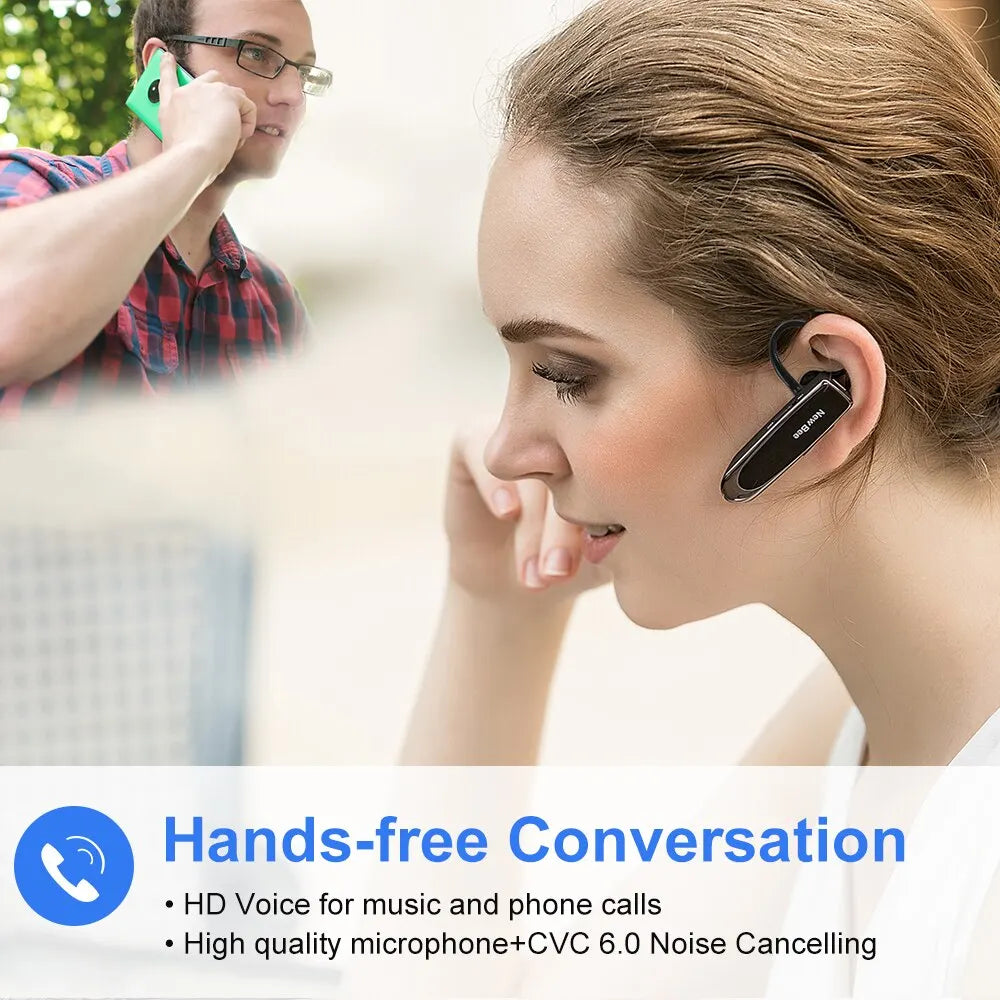 New Bee B41 Wireless Bluetooth 5.0 Earphones – Hands-Free Mini Headset with CVC 6.0 Mic, 22H Music Playing for iPhone