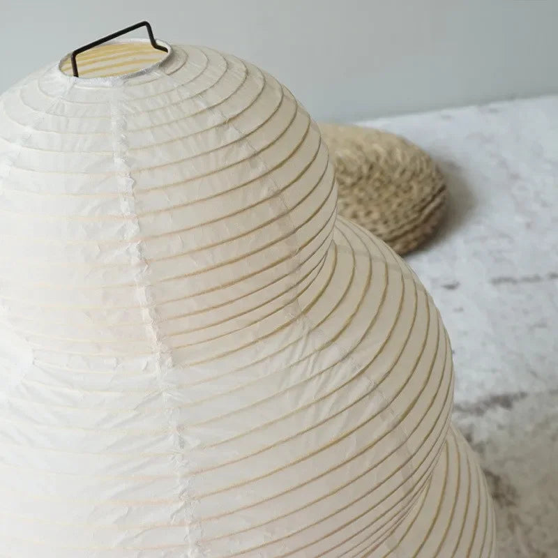 Japanese Akari Noguchi Yong Table Lamp - White Rice Paper Decorative Desk Light for Bedroom, Living Room, & Study