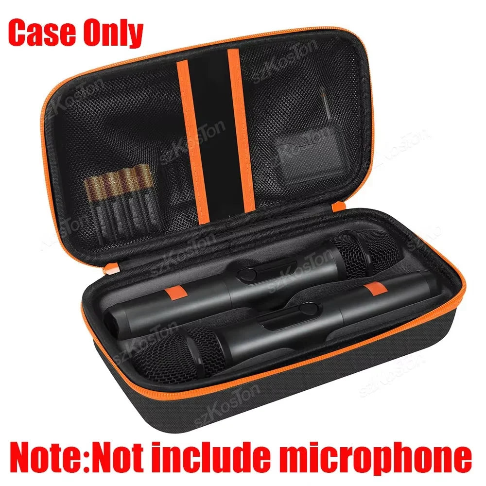 Portable EVA Wireless Microphone Carrying Case – Compatible with JBL Dual Mic System for Travel, Camping & Trips