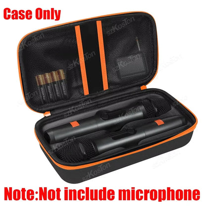Portable EVA Wireless Microphone Carrying Case – Compatible with JBL Dual Mic System for Travel, Camping & Trips