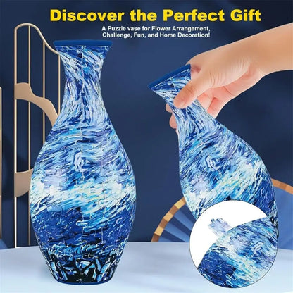 160-Piece 3D Curved Plastic Puzzle — Flower Vase DIY Art Puzzle for Home Decor, Flower Arrangements & Housewarming Gifts