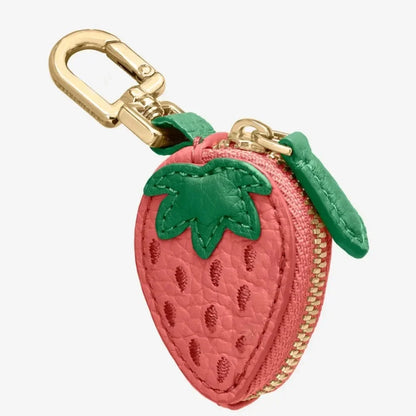 Mini Cherry & Strawberry Coin Purse – Cute PU Leather Keychain Bag for Earphones and Small Storage, Korean Style
