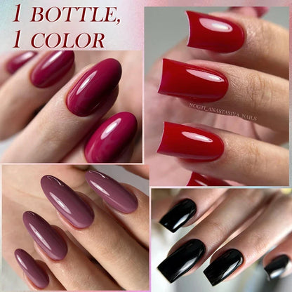 LILYCUTE Solid Color Gel Nail Polish 7ml - Semi-Permanent Soak Off UV LED Gel Varnish for Nail Manicure Art