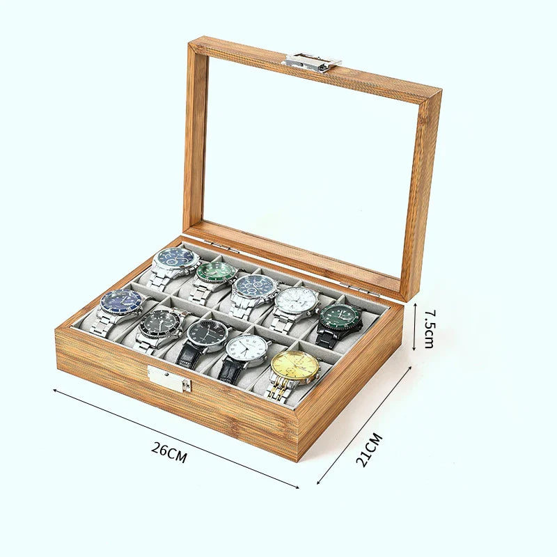 WellZone 2024 Bamboo Watch Box — Eco-Friendly Chinese Style Fashionable Watch Storage Case