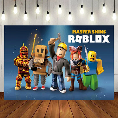Hot Roblox Theme Party Tablecloth – 108×180cm Disposable Birthday Party Supplies for Boys, Party Decorations & Tableware