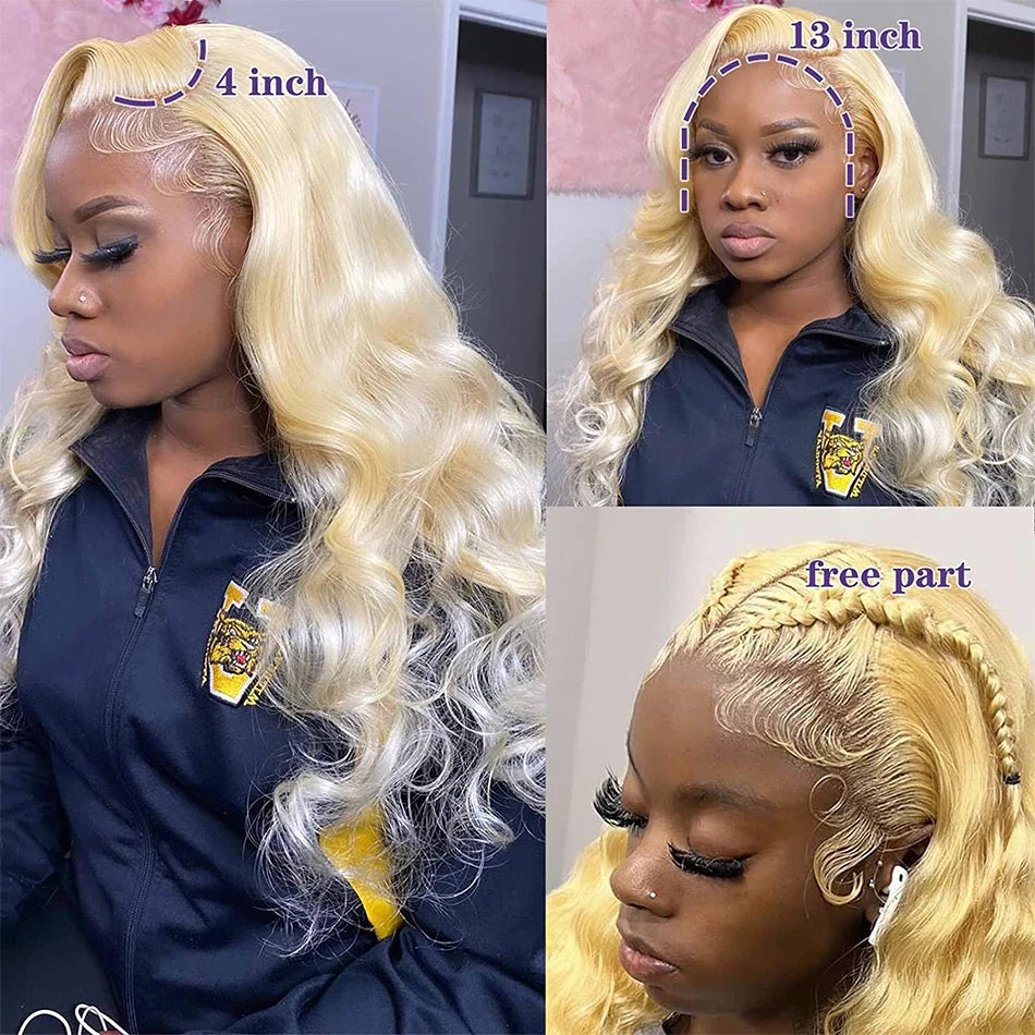 613 Blonde Human Hair Lace Front Wig – Body Wave 13x6 & 13x4 HD Lace Frontal Wig for Women