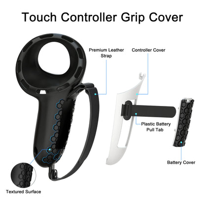10-in-1 Soft Silicone Controller Case for Meta Quest 3/3S – Headset Grip Protector with Battery Cover, VR Accessory