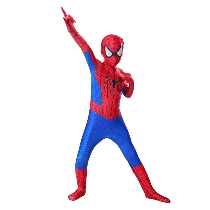 Miles Spider-Man Costume Jumpsuit — Superhero Bodysuit with Head Cover for Halloween & Cosplay Party