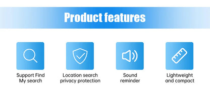 Mini Tracking Device for Apple Find My — Smart iTag Bluetooth GPS Tracker for Keys, Child, Pet & Car, iOS Compatible