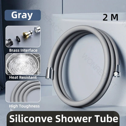 Bathroom Silicone Shower Hose — Flexible, Anti-Kink, Explosion-Proof High-Toughness Shower Tube