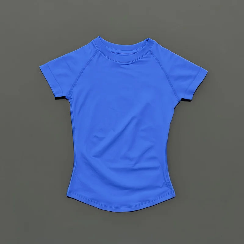 Women’s Seamless Sports Top – Short Sleeve Slim Fit Yoga & Gym Running Fitness Activewear T-Shirt Athletic Workout Tee