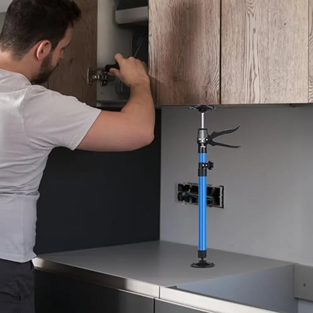 Telescopic Steel Hand Jack Support Rod: Adjustable Cabinet Board Lifting Bracket - Generic Steel Support for Handiwork