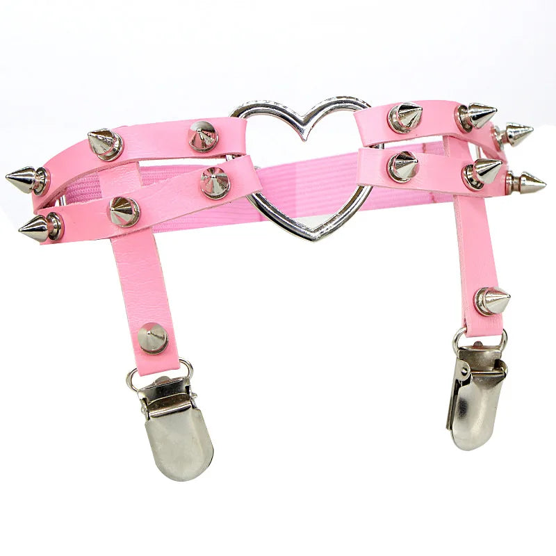 Sexy Leather Thigh Garter Belt – PU Punk Elastic Harness Leg Strap for Women & Girls