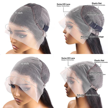 Deep Wave HD Lace Frontal Wig – 13x4/13x6 Water Wave Curly 30” Human Hair Lace Front Wig Clearance Sale