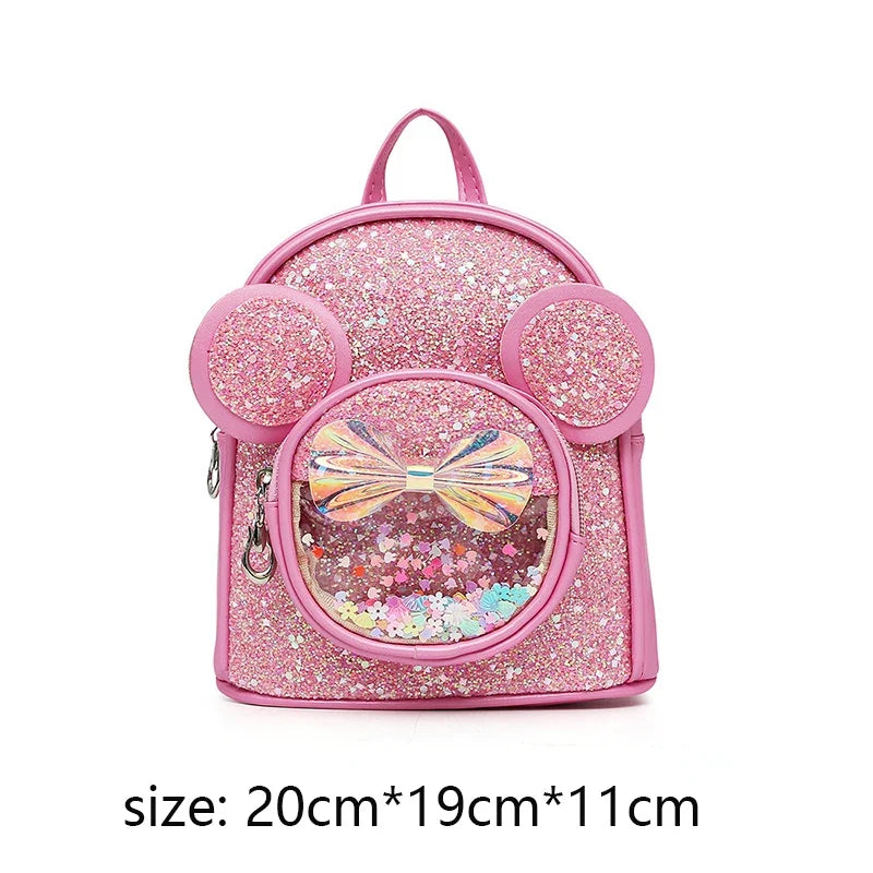 Kids Sequin Cartoon Mouse Backpack - Cute Princess Bag for Girls & Kindergarten