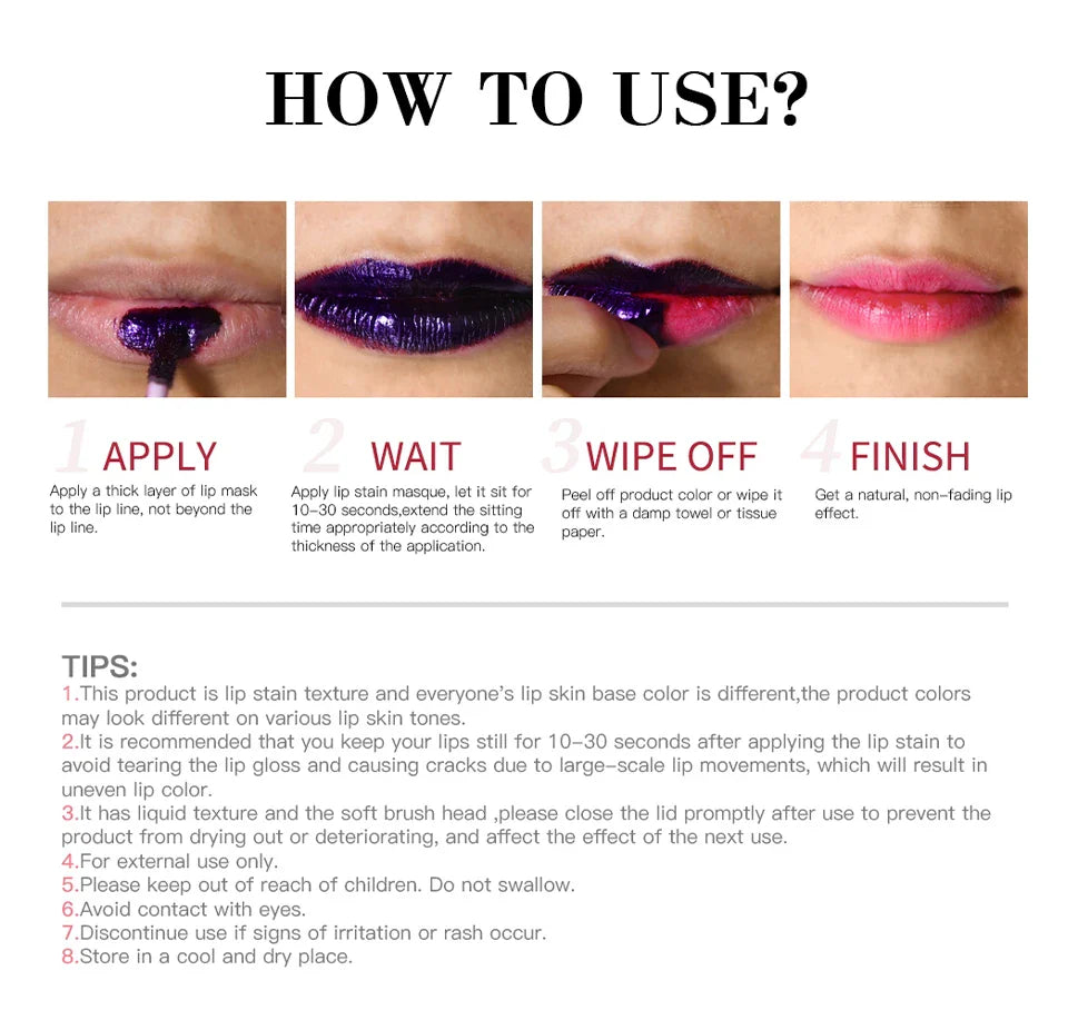 Blading Lip Gloss Peel & Stick Set – Long-Lasting, Waterproof, Pink, Transfer-Resistant Natural Lip Gloss for Women