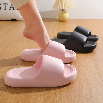 Unisex EVA Non-Slip Pillow Slides – Soft Sole Cloud Slippers for Bathroom, Home & Beach Comfort Platform Sandals