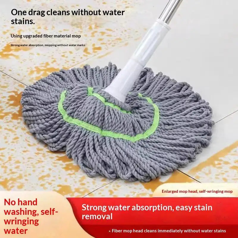 2-in-1 360° Self-Wringing Spin Mop – Dehydrated Twist Mop for Hands-Free Household Cleaning