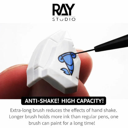 RAYSTUDIO Ultra-Fine Modeling Brush Set #0 #1 #2 – Precision Outline Pen & Script Liner Brushes for Hobby Painting and Detailing