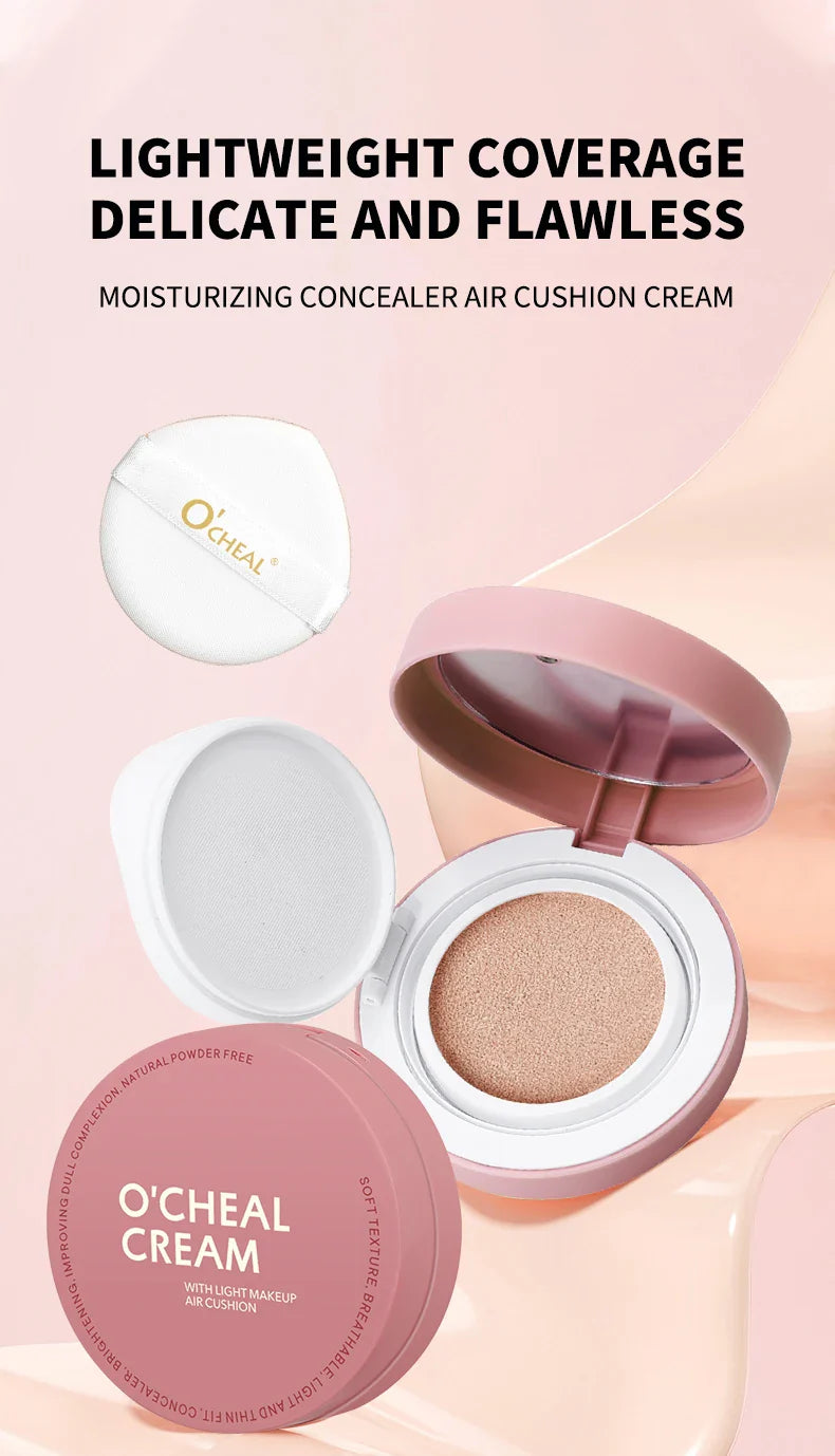 OCHEAL CC Cream Cushion Foundation – Long-Lasting Moisturizing Concealer & BB Cream for Face Makeup