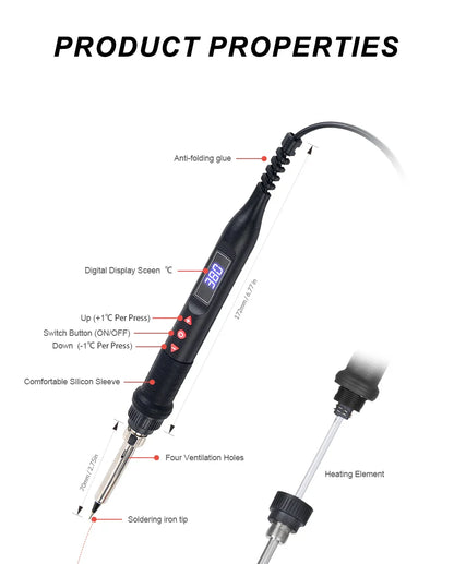 JCD Micro Hot Air Gun 8208 – 750W Soldering & Welding Rework Station, LCD Display All-in-One Heat Gun for BGA & IC Soldering