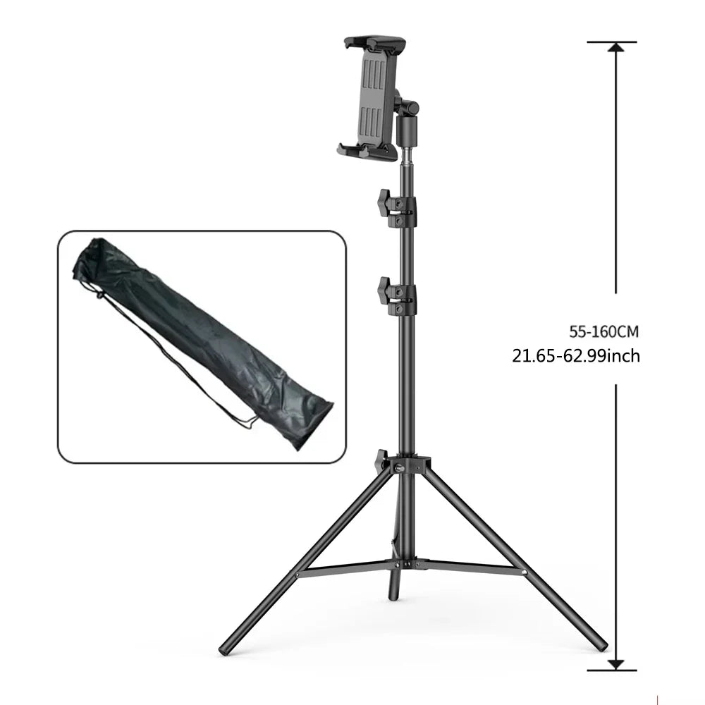 Adjustable Floor Tablet Tripod Stand – Universal Lazy Holder Mount for iPad, Air, Pro, Mini & 4–13 Inch Tablets (Xnyocn Bracket)