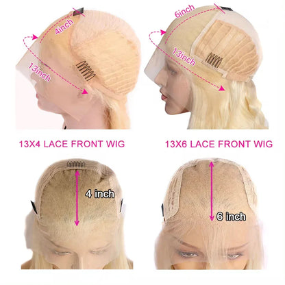 38 Inch 210% Density Bone Straight Lace Front Wig – HD Transparent 13x6 Brazilian Human Hair Wig for Women